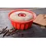 Aokinle Silicone Baking Molds, European Grade Fluted Round Cake Pan, Non-Stick Cake Pan for Jello, Mousse,Cake,Gelatin,Bread, 9.45 Inches Tube Bakeware Red