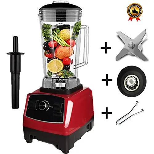 3Hp 2200W Heavy Duty Commercial Blender Mixer Juicer High Power Food Processor Ice Smoothie Bar Fruit Electric Blender,Red Full Parts1,Au Plug