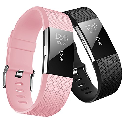 Hanlesi Bands Compatible with Fitbit Charge 2, Soft Silicone Breathable Fashion Sport Strap for Fit bit Charge2 Replacement Original Accessory