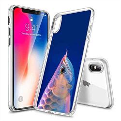 Clear Case for iPhone X, iPhone 10, iPhone Xs, Arowana Pattern {Word} TPU Bumper Anti Scratch Thin Protective Cover