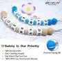 Pacifier Clip Personalized Name, Panny & Mody Customized Binky Holder Teething Silicone Beads Toys for Baby Girls Boys Toddler - Set of 2