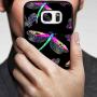Samsung Galaxy S7 Case with Beautiful Dragonfly Pattern Whimsical Design Bumper Black Soft TPU and PC Protection Anti-Slippery &Fingerprint Case for Samsung Galaxy S7