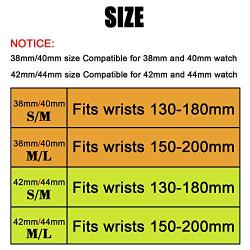 Muzzai Band Compatible for Apple Watch Bands 38mm 40mm 42mm 44mm,Soft Sport Double Color Strap Replacement Wristband Compatible for iWatch Apple Watch Series 5/4/ 3/2/1,Women Man