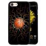 iPhone 7 8 Case with Basketball Fire Pattern Whimsical Design Bumper Black Soft TPU and PC Protection Anti-Slippery &Fingerprint Case for iPhone 7 8