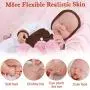 Vollence 18 Inch Eye Closed Full Silicone Baby Doll That Look Real,Not Vinyl Material Dolls,Sleeping Lifelike Baby Dolls,Realistic Newborn Real Baby Doll,Soft Handmade Silicone Alive Baby Doll - Girl