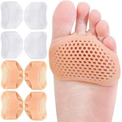 Premium Metatarsal Pads for Women Ball of Foot Cushions - Soft Gel Ball of Foot Pads- Mortons Neuroma Callus Metatarsal Foot Pain Relief Forefoot Cushioning Rel 8 PCS/Pack