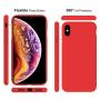 Miracase Liquid Silicone Case Compatible with iPhone Xs (2018)/ iPhone X(2017) 5.8 inch, Gel Rubber Full Body Protection Shockproof Cover Case Drop Protection Case (Red)