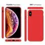 Miracase Liquid Silicone Case Compatible with iPhone Xs (2018)/ iPhone X(2017) 5.8 inch, Gel Rubber Full Body Protection Shockproof Cover Case Drop Protection Case (Red)