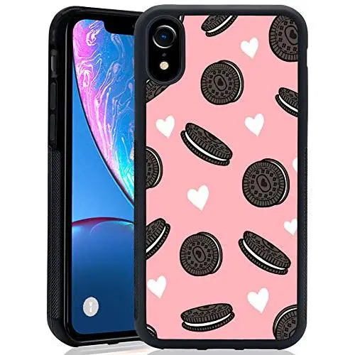 iPhone Xr Case,Flexible Soft TPU Cover Shell,Slim Silicone Black Rubber Non-Slip Durable Design Protective Phone Case for iPhone Xr -Biscuits