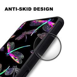 HTC 10 Case with Beautiful Dragonfly Pattern Whimsical Design Bumper Black Soft TPU and PC Protection Anti-Slippery &Fingerprint Case for HTC 10