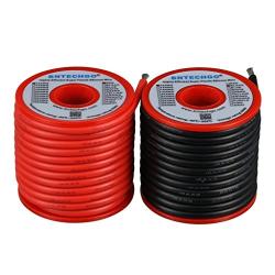 BNTECHGO 12 Gauge Silicone Wire Spool 50 feet Ultra Flexible High Temp 200 deg C 600V 12 AWG Silicone Wire 680 Strands of Tinned Copper Wire 25 ft Black and 25 ft Red Stranded Wire for Model Battery