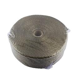 ARTR Titanium Lava Fiber 2 Inch x 50 Feet Exhaust Header Wrap Kit with 10pcs 11.8 Inch Stainless Locking Ties