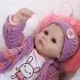 Nicery Reborn Baby Doll Soft Simulation Silicone Vinyl Cloth Body 18inch 45cm Magnetic Mouth Lifelike Vivid Boy Girl Toy for Ages 3+ Red Pillow Eyes Open 45C021O