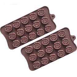 2Pcs 15-Even Rose Flowers Shaped Silicone Chocolate Mold Cookware Baking Tool Kitchenware Fondant Cake Decoration Tool