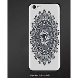 iPhone 6s /6 3D Cell Phone TPU Case Silicone Protective Case Cover for iPhone 6s/6,Occult Decor,Vintage Circular Occult Pattern Knowledge of The Hidden Third Eye Providence Symbol,Grey