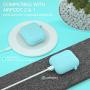 Marge Plus for AirPods Case, Silicone Cover 360°Protective AirPods Shockproof Case with Pom Pom Keychain Compatible with Apple AirPods 2 & 1 [Front LED Visible]