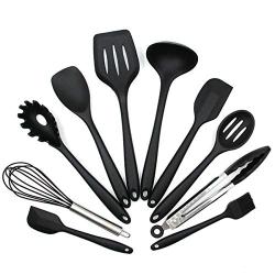 BestDealzToday Cooking Set |Non-Stick Kitchenware Silicone Heat Resistant Kitchen Cooking Utensils Baking Tool Cooking Tool Set (Black)
