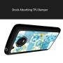 Moto G5 Case, Blue Flower Shock-Absorption TPU Rubber Bumper Moto G5 Case, Ultra Thin Slim Protective Cover for Moto G5-Black