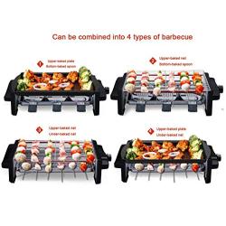 The Electric Double-Layer Grill, The Accessories Can Be Combined In 4 Ways, Suitable For Free Barbecue, Etc.