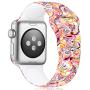 KOLEK Floral Bands Compatible with Apple Watch 42mm 44mm, Silicone Fadeless Pattern Printed Replacement Bands for iWatch Series 4 3 2 1, Colorful Cloud, M, L
