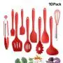 Silicone kitchenware 10 Piece Kitchen Tools Non-stick Kitchen Set Food Grade Silicone Kitchen Utensil Set Perfect For Birthday Or Wedding Party Christmas Or Thanksgiving Very suitable as a gift for fr