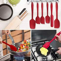 Yuybei-Home Silicone kitchenware 6-Piece Red Silicone Baking Set Durable Silicone Heat Resistant 480°F Seamless Non-Stick Kitchen Mixing Cooking Baking Utensils Nonstick Heat Resistant Tools