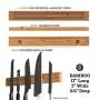 Magnetic Knife Strip | 17 Inch Bamboo Wood Knife Strip | Strong Magnetic kitchen knife holder & Magnet Utensil Organizer by ECO Kitchenware