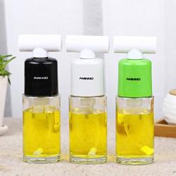 OUNONA 170ml Oil Sprayer - Portable Oil Spray Bottle Vinegar Glass Spraying Bottle Glass Kitchenware for Cooking/BBQ(Black)