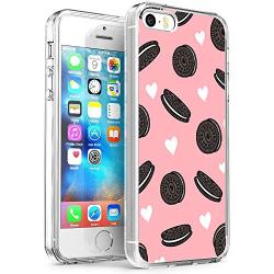 iPhone SE 5s 5 Case,Flexible Soft TPU Cover Shell,Slim Silicone Black Rubber Non-Slip Durable Design Protective Phone Case for iPhone SE 5s 5 -Biscuits