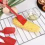 Silicone kitchenware set of 6 cream scraper six-piece baking tools spatula brush set (Color : Red)