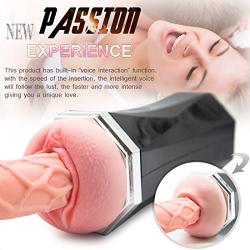 Male Mastürbator Silicone R-ealiStǐc Mouth with Tongue and Teeth Male Mastürbator Oral Sexczx Blowjob Pocket Adǔlt Toy Sexczx Products for Men,as Picture