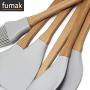 Silicone spatula - 6pcs/set Utensils Light Grey Food Grade Silicone Wood Handle Kitchen Cooking Tools Cookware Spatula Turner Ladle Kitchenware