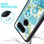 LG V30 ThinQ Case, Blue Flower Shock-Absorption TPU Rubber Bumper LG V30 ThinQ Case, Ultra Thin Slim Protective Cover for LG V30 ThinQ-Black