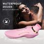 Women Waterproof Multi Speed Tongue Vibrate Sucking Toy Oral Simulator for Adult Toys, Green Safe, No Toxic Side Effects