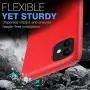 MoKo Compatible with iPhone 11 Case, Shockproof Slim Fit Liquid Silicone Gel Rubber Protective Case Soft Touch Back Cover Fit Apple iPhone 11 6.1 inch 2019 - Red
