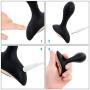 Nautime Anal Butt Plug Spiral Pattern Rehargable USB Silicone Safe Waterproof Wireless 10 Speed Frequency Vibration Settings Sex Toys black