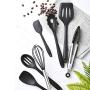 TECHLINK Silicone Kitchen Utensil Kitchenware Set Stainless Steel Cooking Tools Heat Resistant Nonstick Non-Scratch Easy Clean & Store Non Toxic Gadget(11pcs),Red