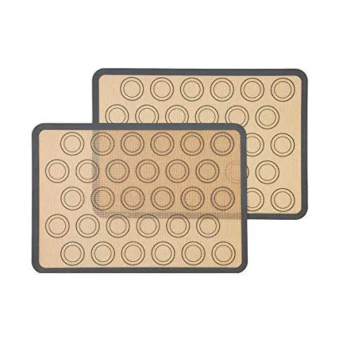 2 Pcs Silicone Cooking Mat Set - Washable Reusable Tray Liner Kitchenware Baking Dough Tools Non-Stick Non-Slip Grey