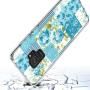 Samsung Galaxy S9 Case, Blue Flower Shock-Absorption TPU Rubber Bumper Samsung Galaxy S9 Case, Ultra Thin Slim Protective Cover for Samsung Galaxy S9-Clear
