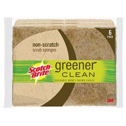 Scotch-Brite Greener Clean Natural Fiber Non-Scratch Scrub Sponge, 6 Scrub Sponges