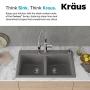 Kraus Forteza Granite Kitchen Sink, 33 Inch, KGD-52GREY