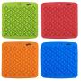 Bekith Silicone Pot Holder, Trivet Mat, Jar Opener, Spoon Rest and Garlic Peeler (Set of 4) Non Slip, Flexible, Durable, Dishwasher Safe Heat Resistant Hot Pads