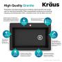 Kraus KGD-54BLACK Forteza Granite Kitchen Sink, 33 Inch, Black