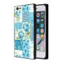 iPhone 7 8 Case, Blue Flower Shock-Absorption TPU Rubber Bumper iPhone 7 8 Case, Ultra Thin Slim Protective Cover for iPhone 7 8-Black