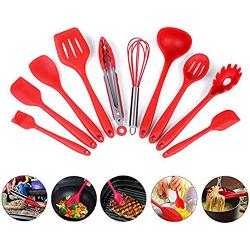 10pcs Non-Stick Kitchenware Silicone Heat Resistant Kitchen Cooking Utensils Baking Tool Cooking Tool Sets,Black