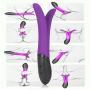 ON Sale Deal Purple Vibrators Electric Massager Multi-Speeds Silicone Dual Motors Body Massage USB Recharge Vibration Sex Toys (Purple)