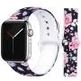 EXCHAR Compatible with Apple Watch Band Floral 38mm 40mm 42mm 44mm Silicone Replacement Wristbands for iWatch Series 5/4/3/2/1 for Women with Cute and Fadeless Pattern Printings