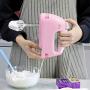 BINZHI Eggbeater Electric Household Mini Baking Tools High Power Hand-held Automatic Hair Cream Machine And Noodle Baking Mixer - Pink Kitchen gadget