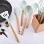 9Pcs/Set Silicone Cooking Utensils Kitchenware Kit Kitchen Tool Accessory(Storage Bucket not Included)