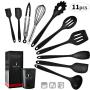 RONGYE 11Pcs Silicone Stainless Steel Kitchenware Set Cooking Utensils Non Stick Non Scratch Heat-Resistant Kitchen Utensil Set